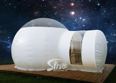 Outdoor 5m Clear Top Resort Inflatable Bubble Camping Tent With Steel Frame Capsule Tunnel For Glamping