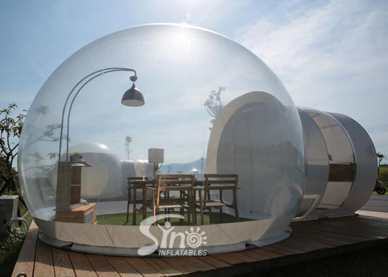 Outdoor 5m Clear Top Resort Nadmuchiwany namiot kempingowy Bubble ze stalowym tunelem kapsułowym do glampingu